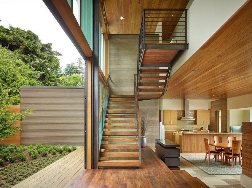 Stairs in the house to the second floor, photos and design features