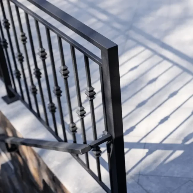 Metal handrails for outside steps