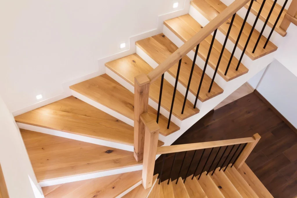 wood staircase railings