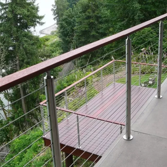 Outdoor cable railings