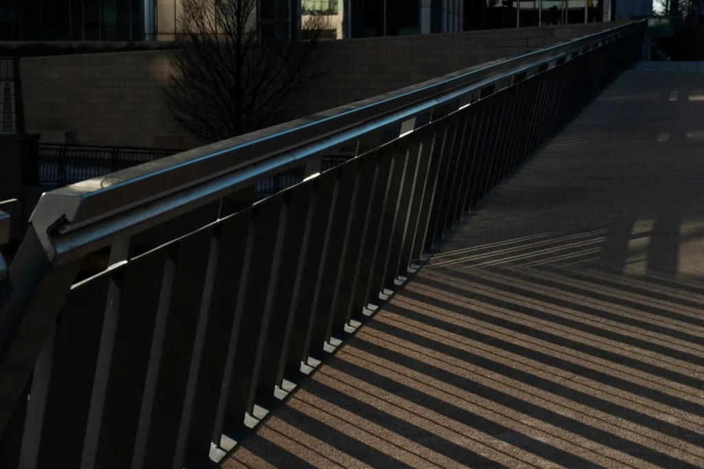 Metal deck railing