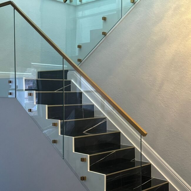 glass railing on staircase