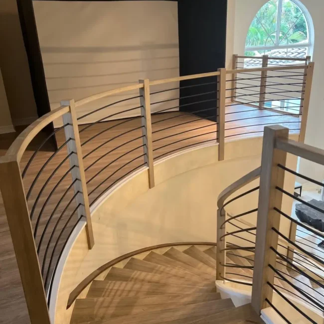 white oak floating stair treads