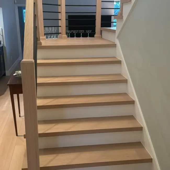 white oak stair tread