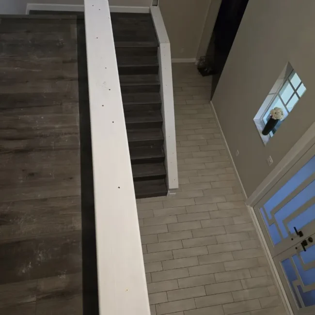 before aluminum stair railing