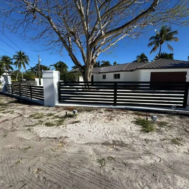 black aluminum fence panels