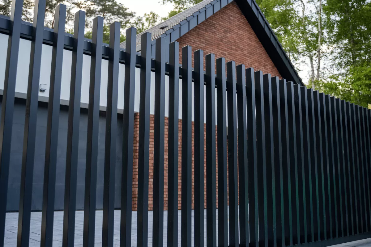 black aluminum fence