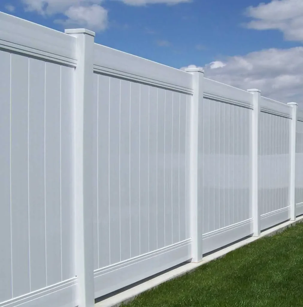 white aluminum fence