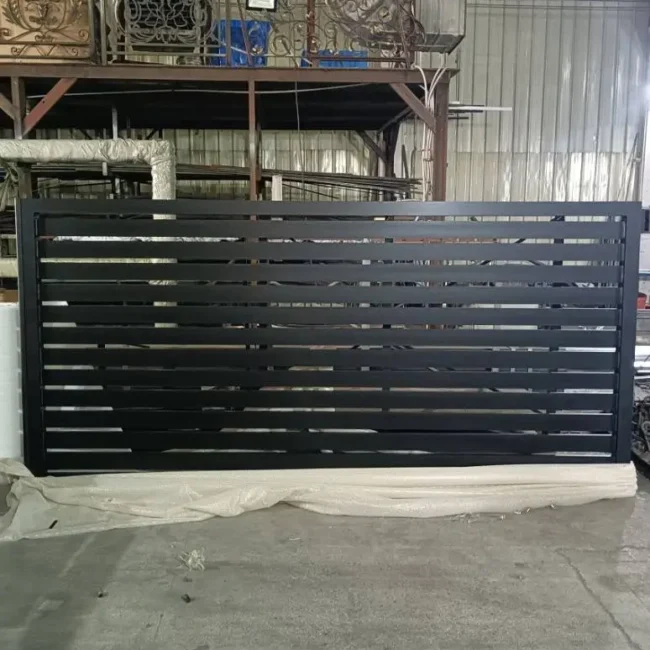 black aluminum privacy fence