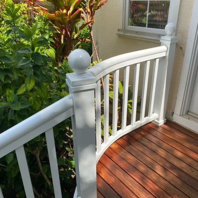 white aluminum railing for steps