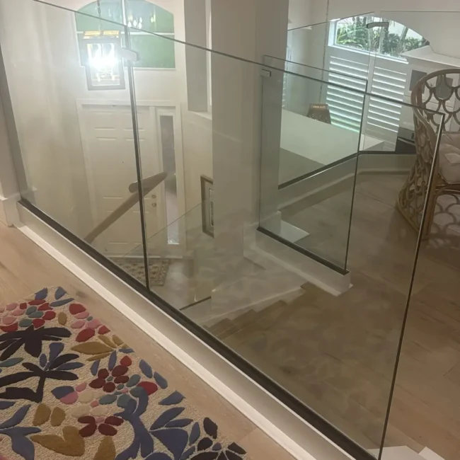 frameless glass stair railing