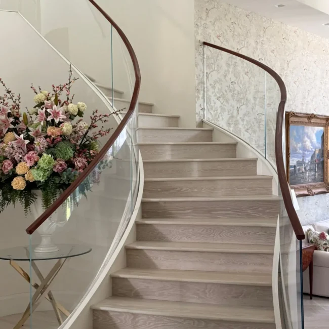 Curved Ramp Railing Curved Railing Systems in West Palm Beach, FL | Luxury Staircase Railings