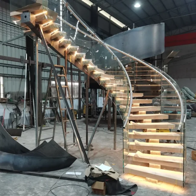 Curved Railing Systems in West Palm Beach, FL | Luxury Staircase Railings