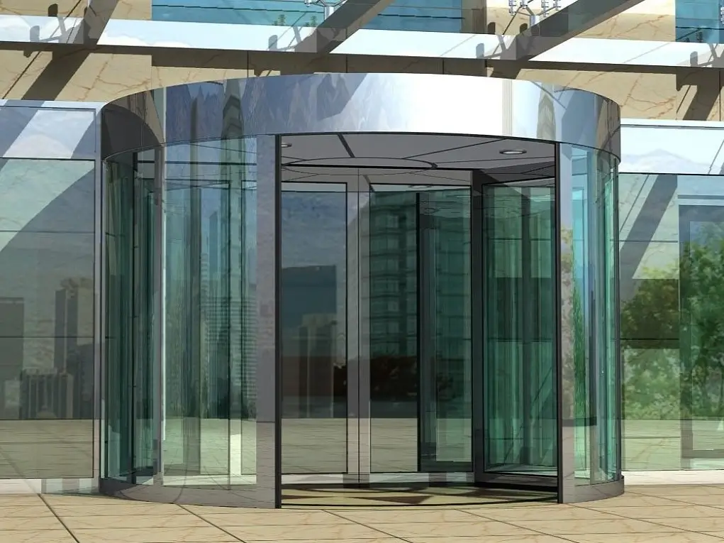 curved glass door