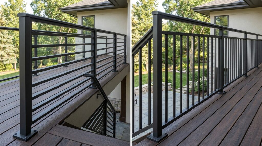 Perpendicular Railing Your 3 Best Railing Anatomy Choices: Horizontal vs. Vertical - Luxury ...