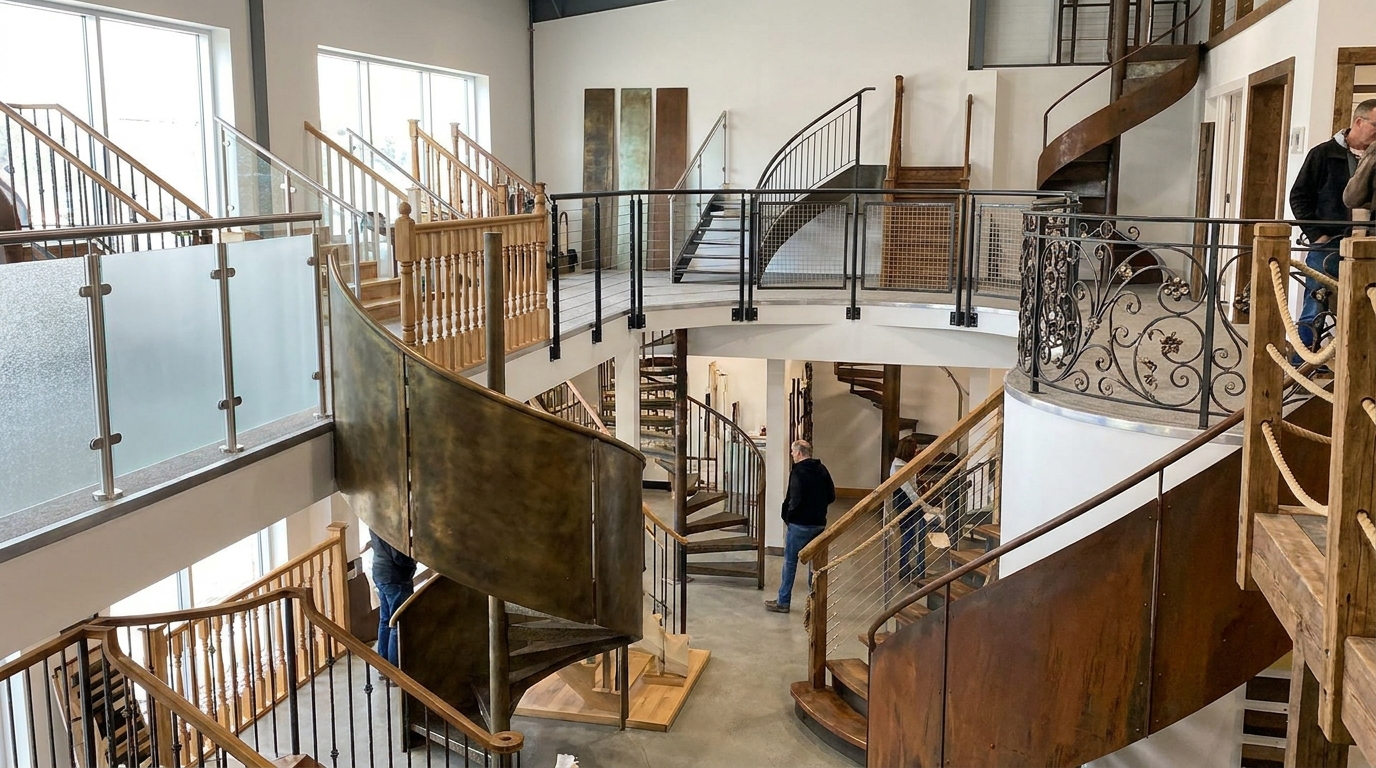 types of railings for stairs