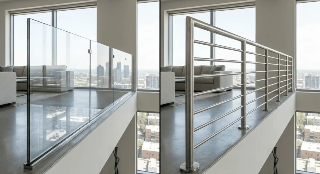 glass railing vs steel railing