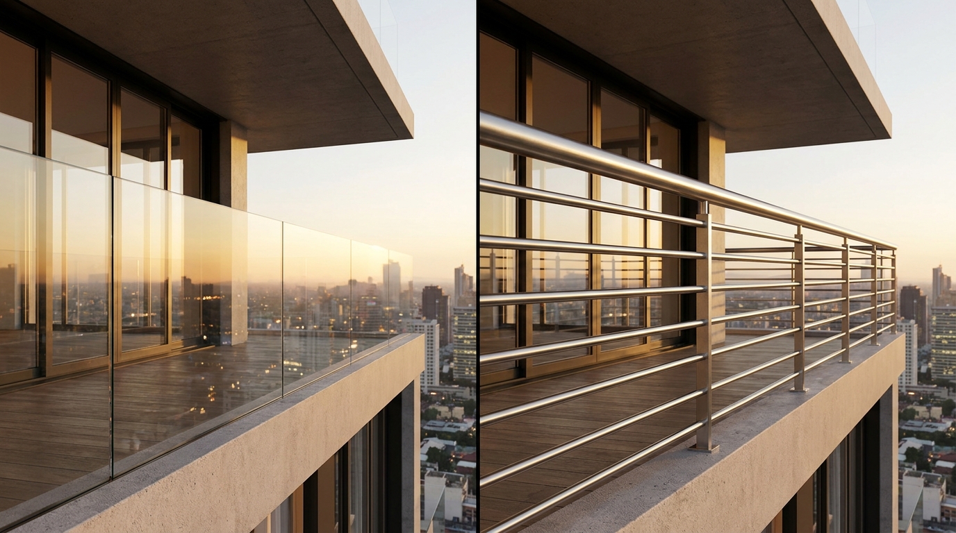 glass railing vs steel railing