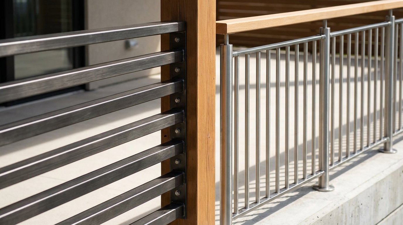 railing horizontal vs vertical anatomy