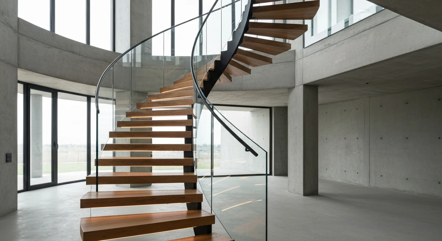 floating spiral stairs