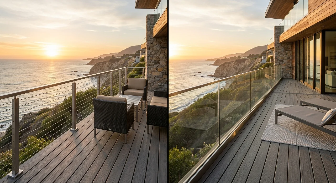 Cable Railing vs Glass Railing for Deck and Outdoor Living Spaces
