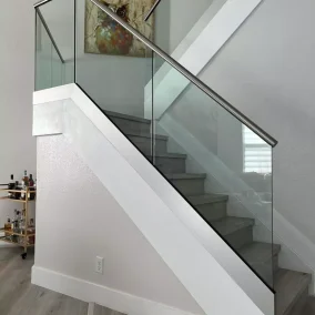 glass handrail stairs