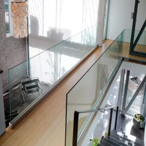 frameless glass stair railing