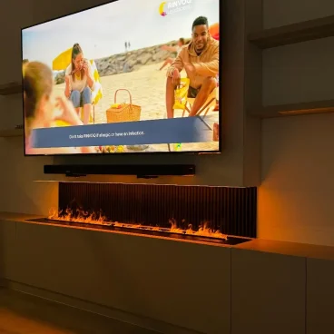wall unit with fireplace
