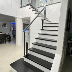 residential glass stair railing