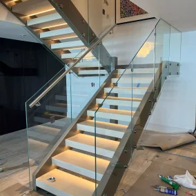 modern glass stair railing