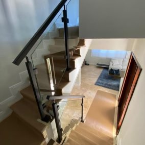 glass railing stairs