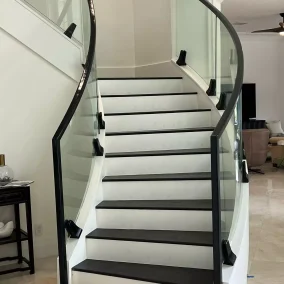 spiral stair glass railing